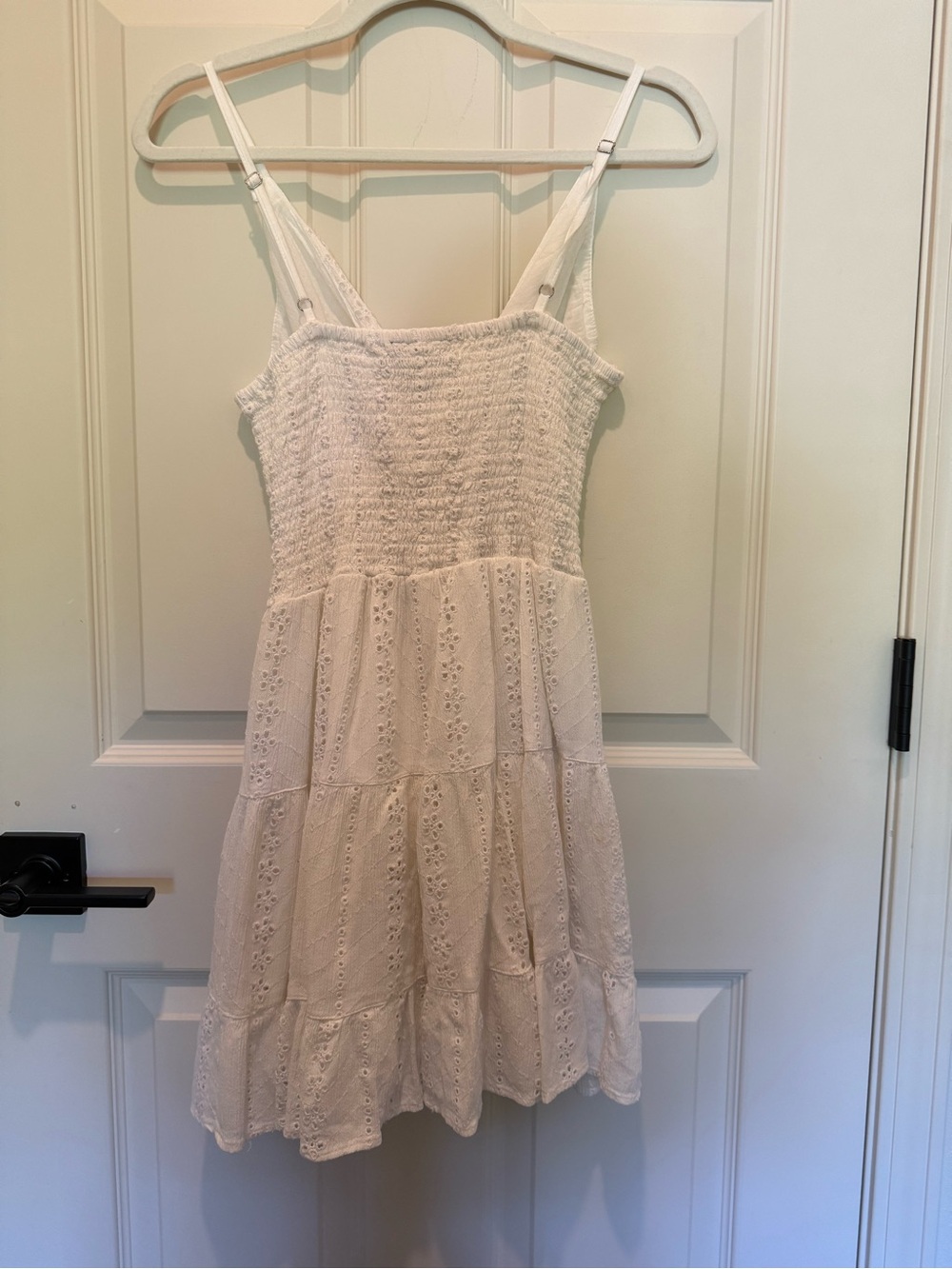Angie White Eyelet V-Neck Mini Dress - Picture 5 of 6